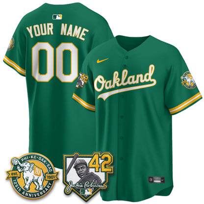 OAK 2026 Jackie Robinson Day - Celebrating 125 Years Limited Custom Vapor Jersey - Stitched