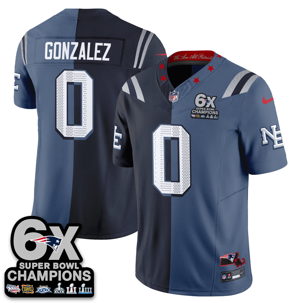 New England Patriots Rivalries Split Edition Vapor Jersey - Stitched