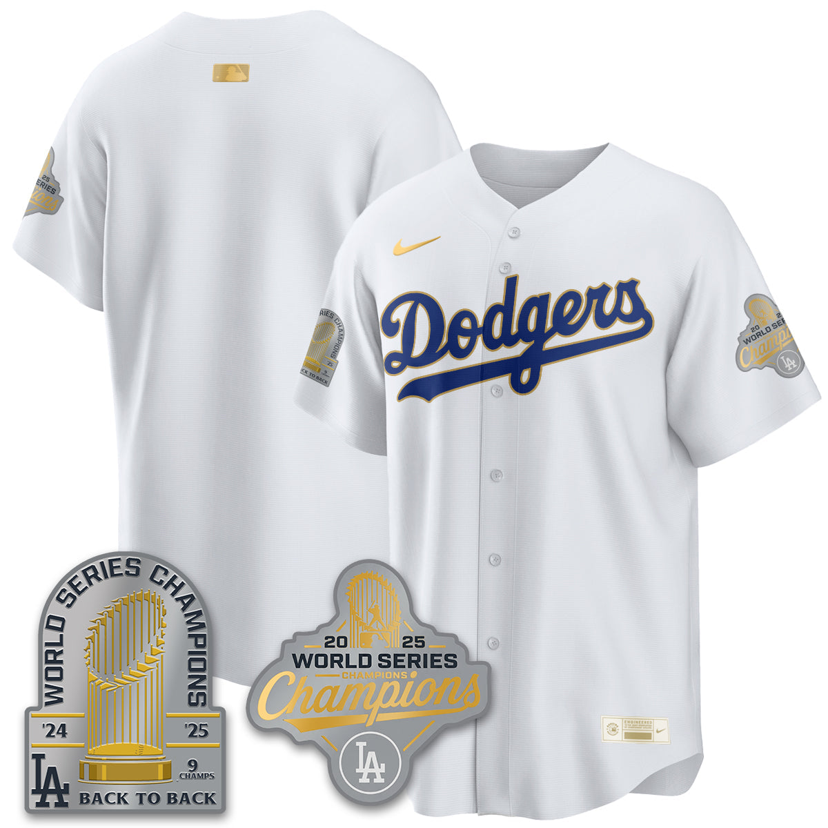 LAD Gold Collection Stadium Vapor Limited Jersey - 9x Champs - Stitched