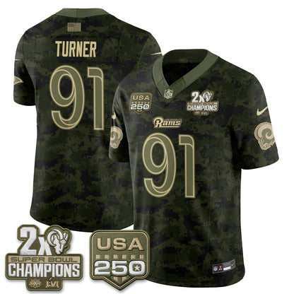 LAR 2026 Salute To Service Vapor Jersey - Stitched