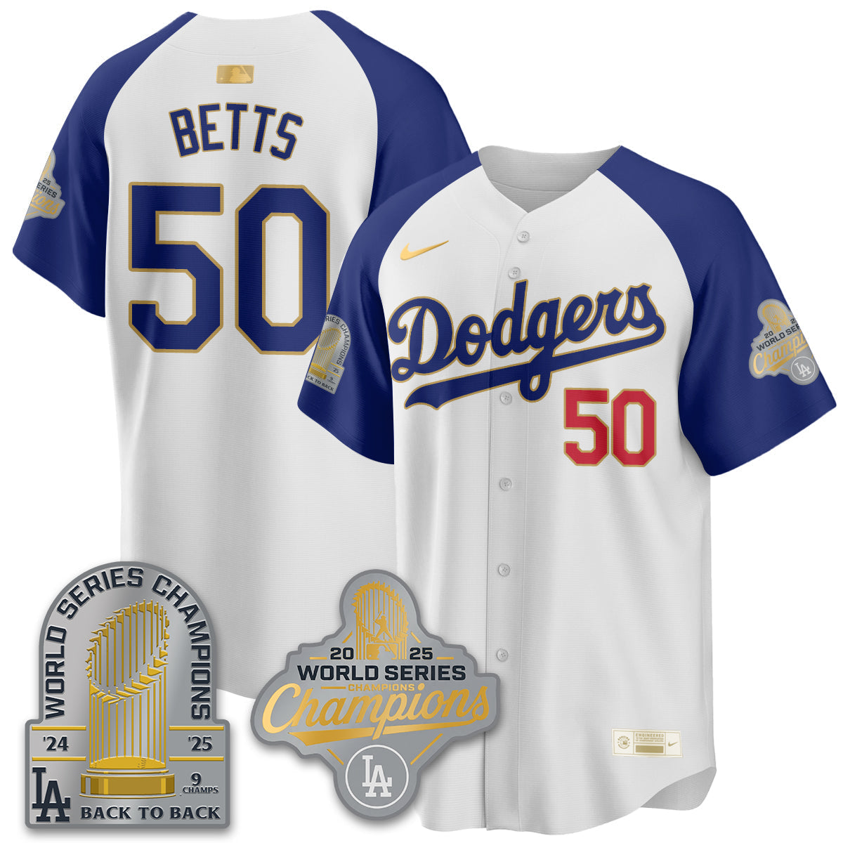LAD Gold Collection Stadium Vapor Limited Jersey - 9x Champs - Stitched