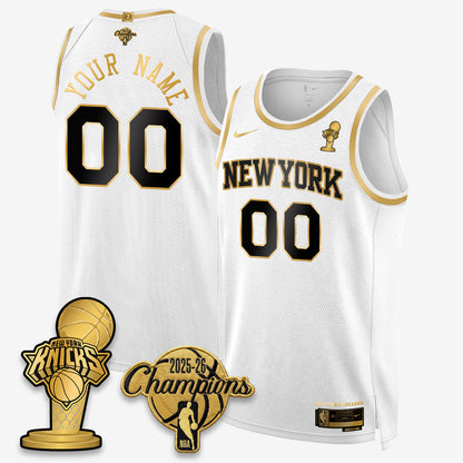NYK 2026 NBA Champions Gold Edition Vapor Custom Jersey - Stitched
