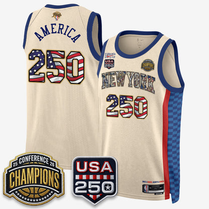NYK 2026 NBA Eastern Conference Champions x Fourth of July Vapor Jersey - Stitched