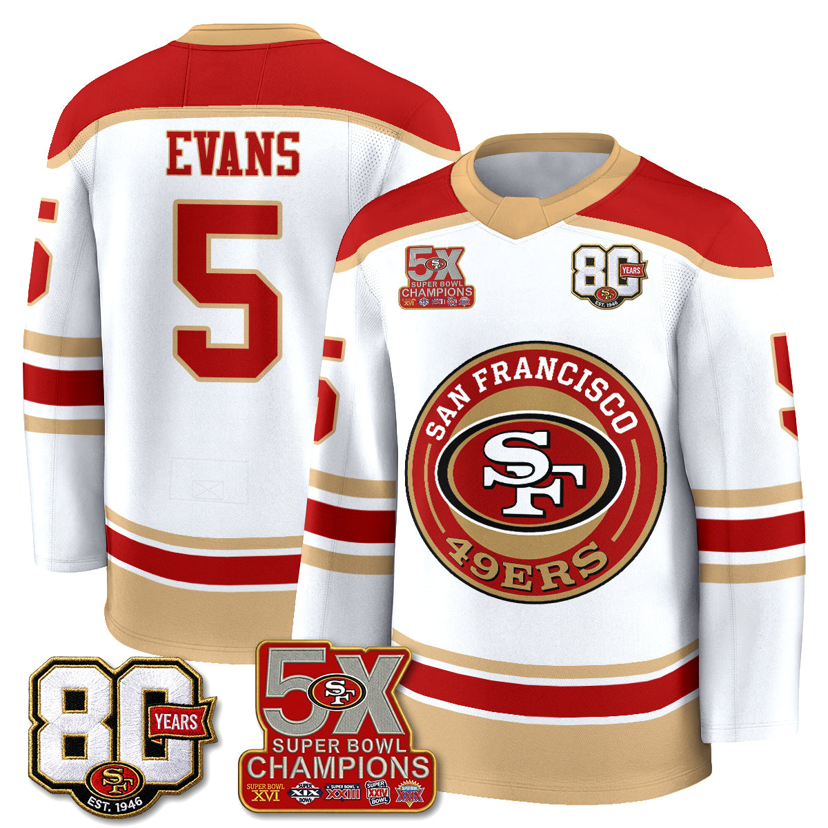 SF 4X Champs Hockey Jersey - Stitched