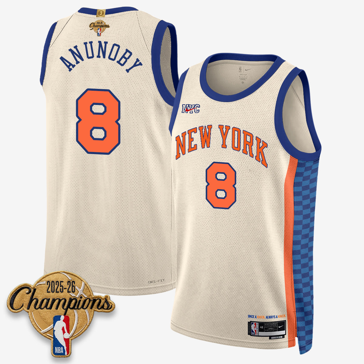 NYK 2026 Basketball Champions Vapor Jersey V2- Stitched