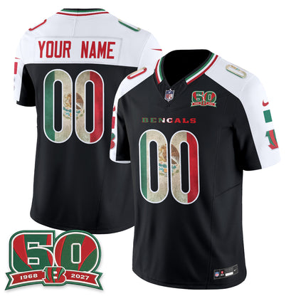 Cincinnati Bengals Mexico Edition Vapor Custom Jersey - Stitched