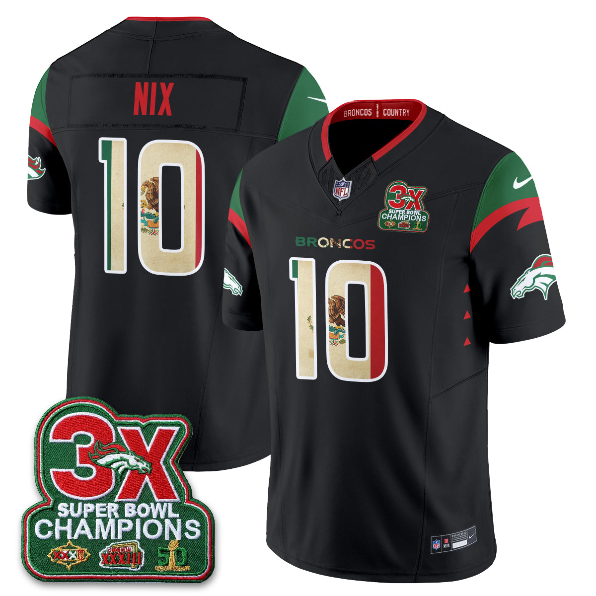 Denver Broncos Mexico Edition Vapor Jersey - Stitched