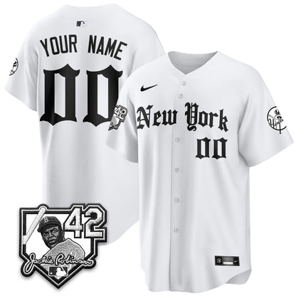 NYY 2026 Jackie Robinson Day Gothic Vapor Custom Limited Jersey - Stitched