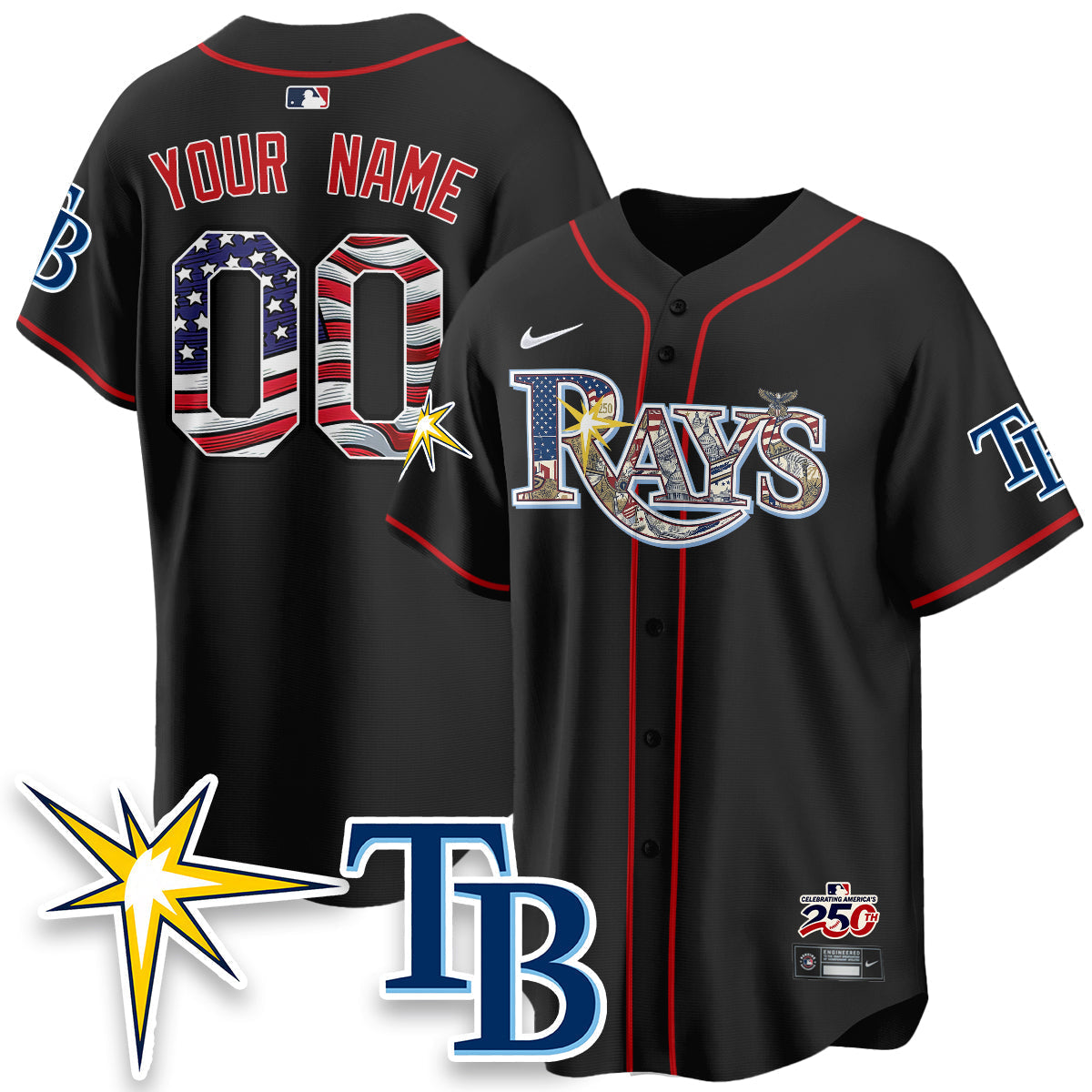 TB Independence Day USA 2026 Vapor Limited Custom Jersey - Stitched