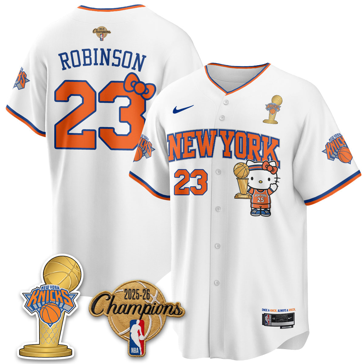 NYK 2026 NBA Champions x Meow Kitty Vapor Jersey - Stitched