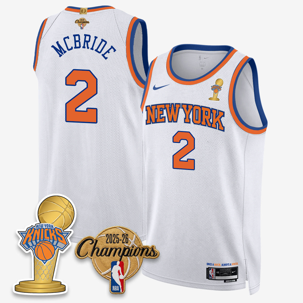 NYK 2026 Basketball Champions Vapor Jersey - Stitched