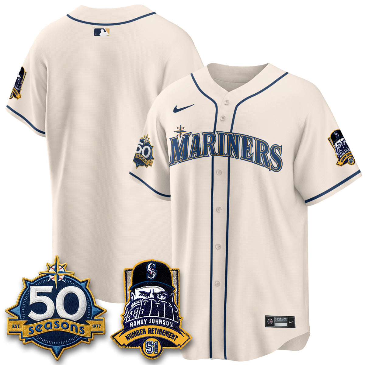 SEA Randy Johnson Vapor Limited Jersey V2- Stitched
