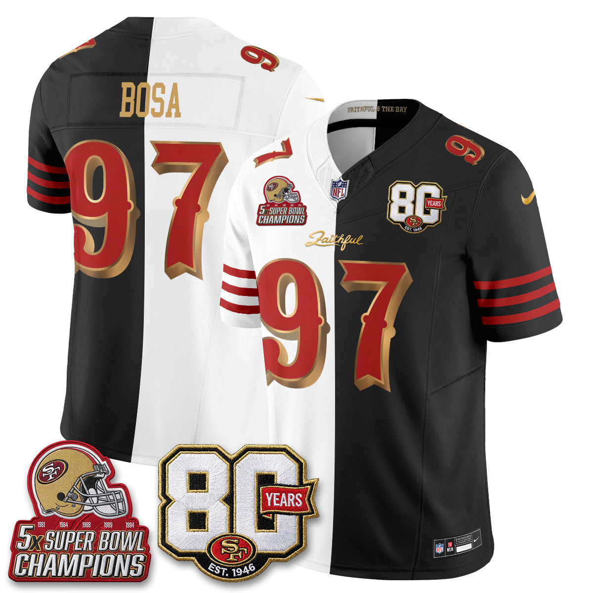 SF Rivalries Split Edition Vapor Jersey - Stitched