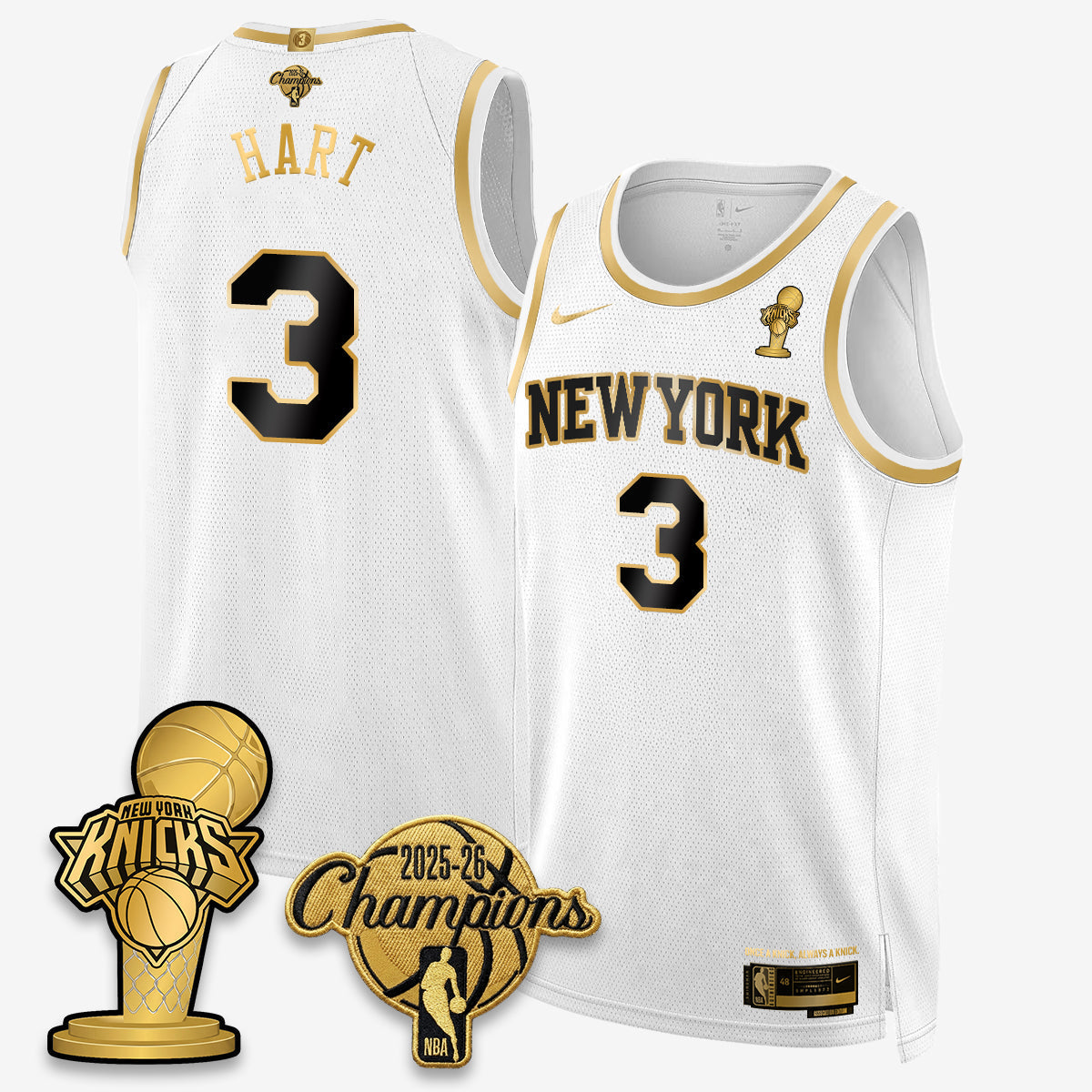 NYK 2026 NBA Champions Gold Edition Vapor Jersey - Stitched