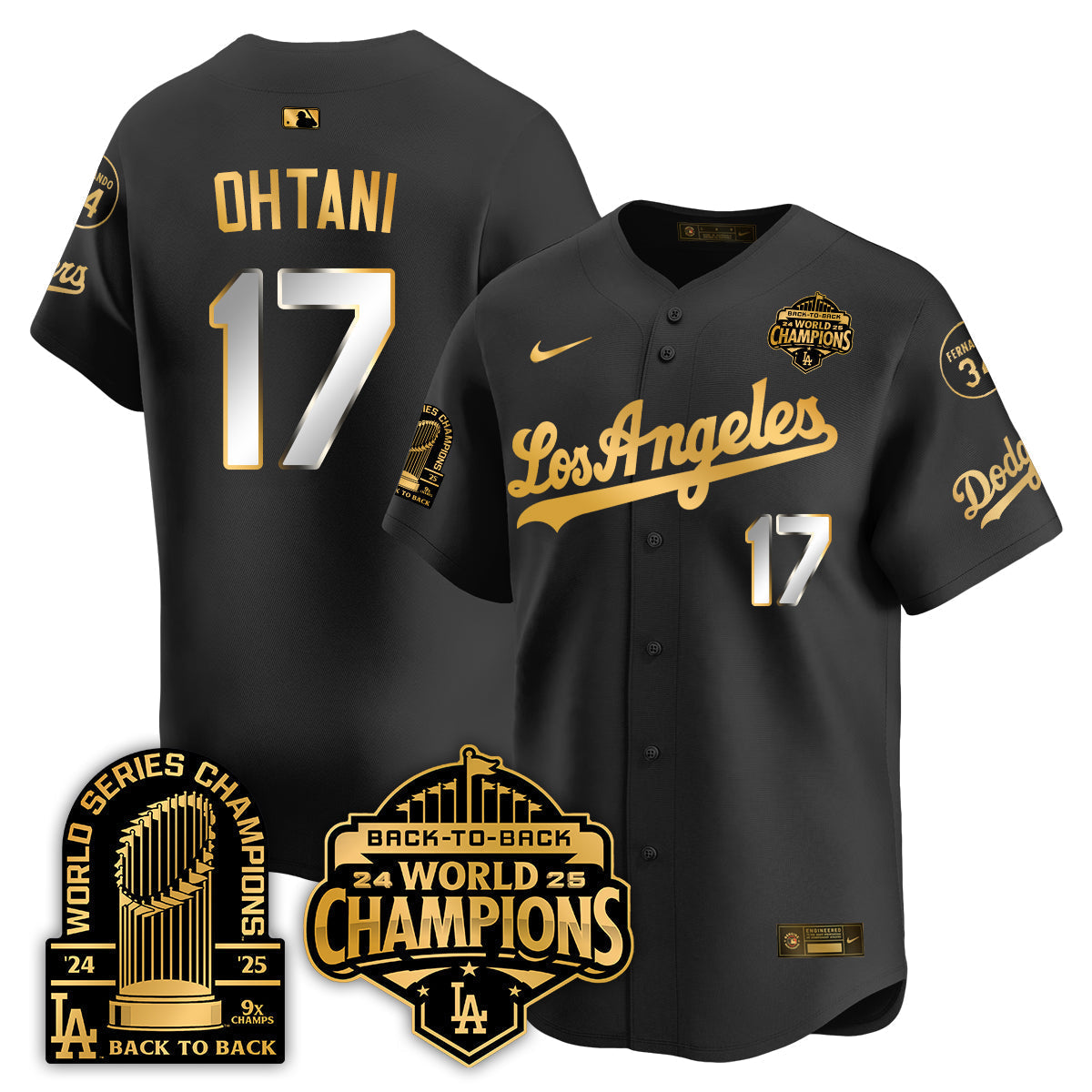 LAD Alternate Vapor Limited Jersey - 9x Champs - Stitched