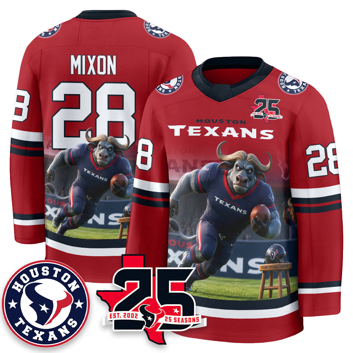 HOU x Bull Chief Edition Hockey Jersey - Printed