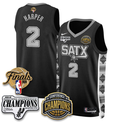 SAS 2026 NBA Western Conference Champions Vapor Jersey - Stitched