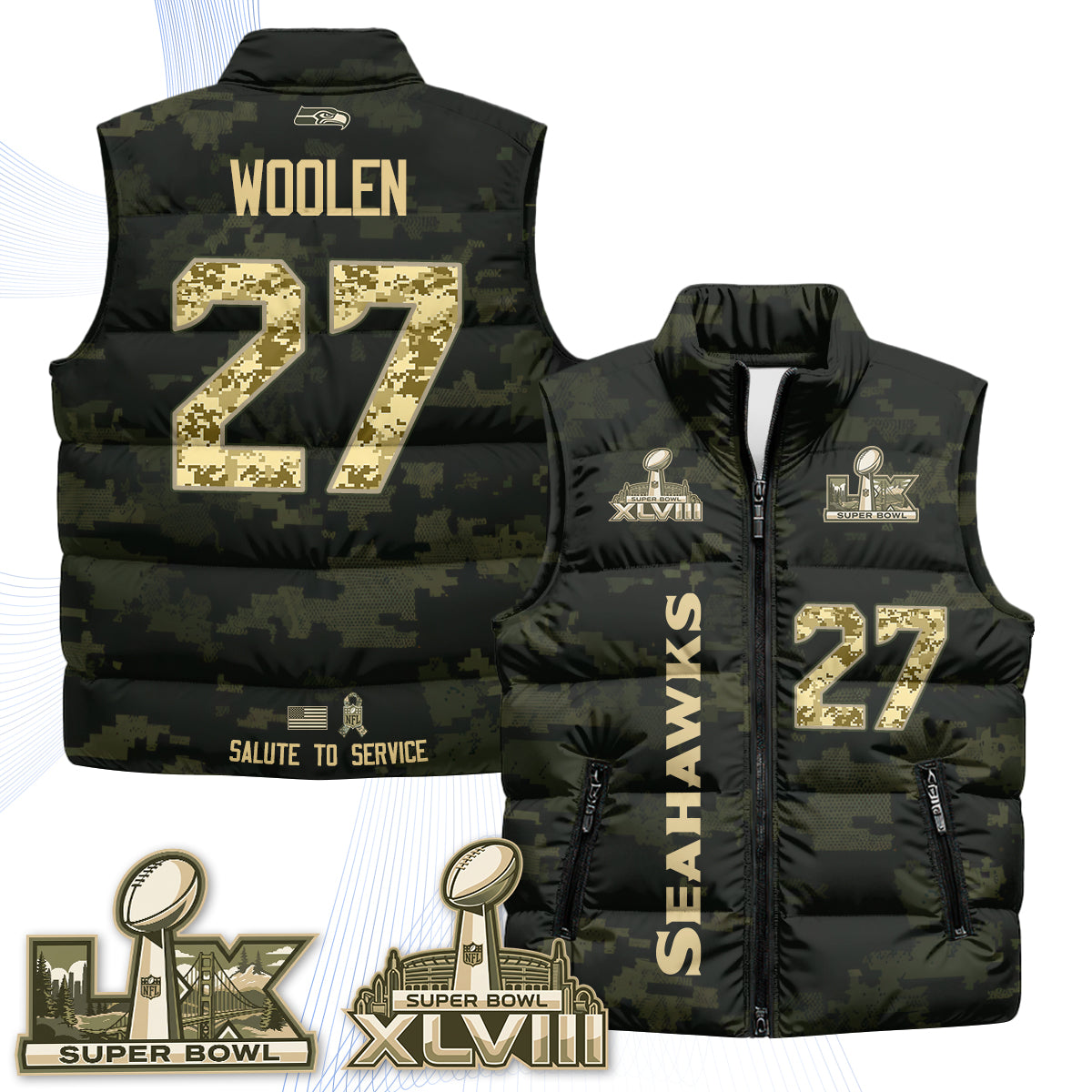 SEA 2026 Salute to Service Puffer Vest - Printed
