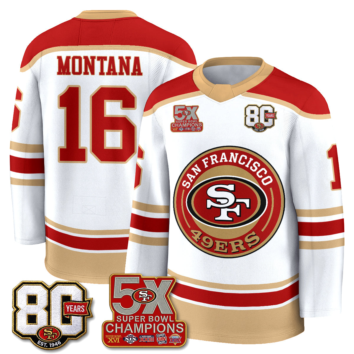 SF 4X Champs Hockey Jersey - Stitched