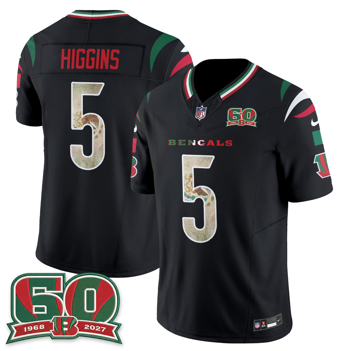 Cincinnati Bengals Mexico Edition Vapor Jersey - Stitched