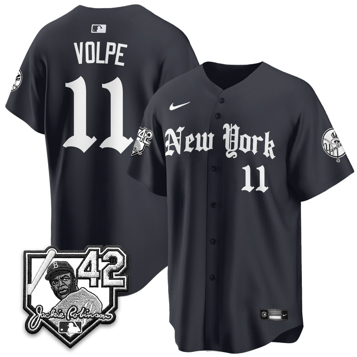 NYY 2026 Jackie Robinson Day Gothic Vapor Limited Jersey - Stitched