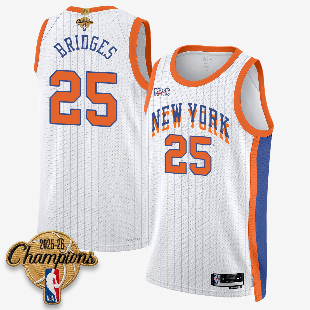 NYK 2026 Basketball Champions Vapor Jersey V2- Stitched