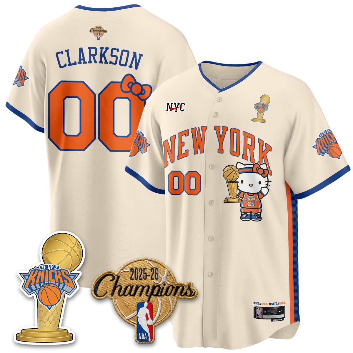 NYK 2026 NBA Champions x Meow Kitty Vapor Jersey - Stitched