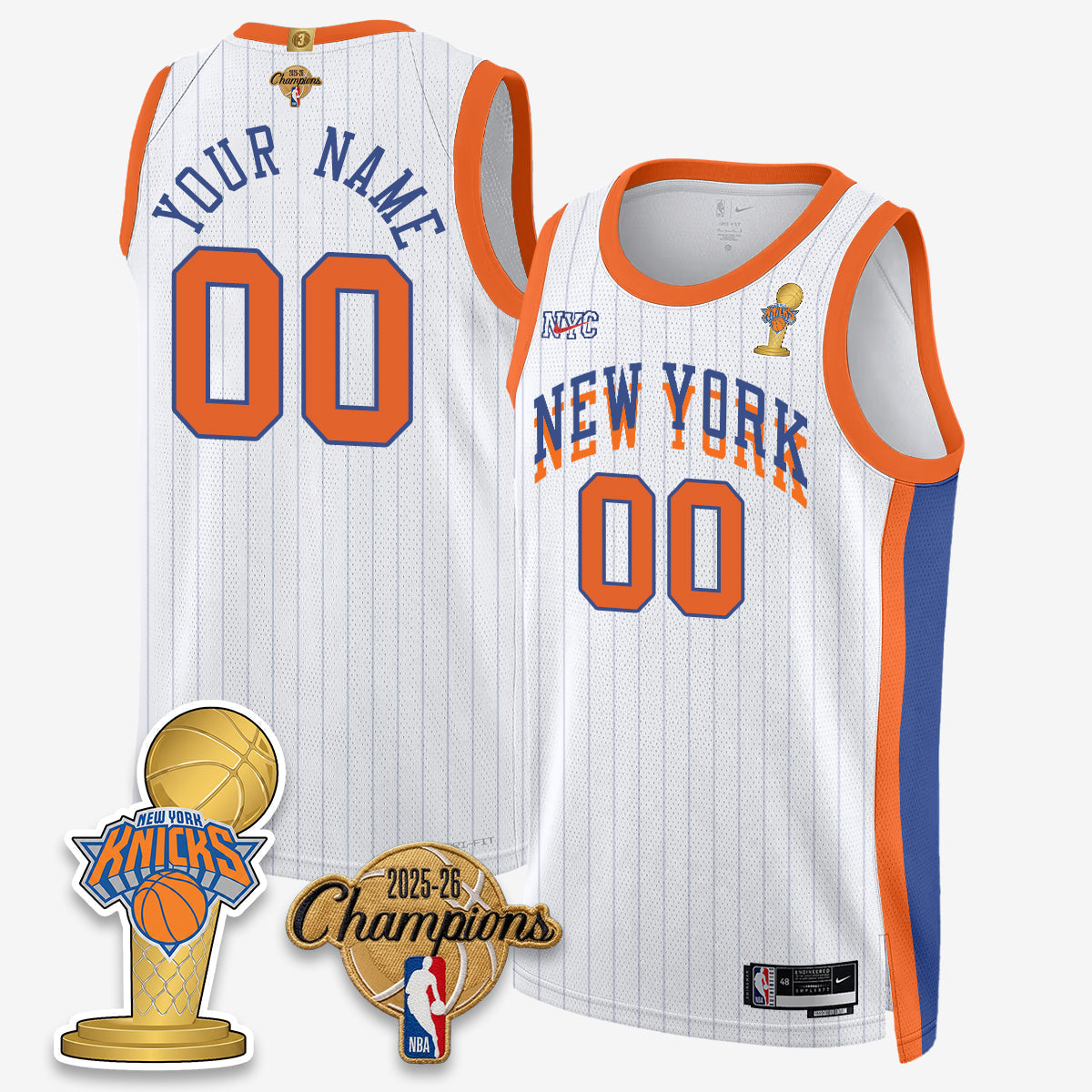 NYK 2026 Basketball Champions Vapor Custom Jersey - Stitched