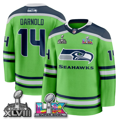 SEA 2X S.Bowl Champions Patch Hockey Jersey - Stitched