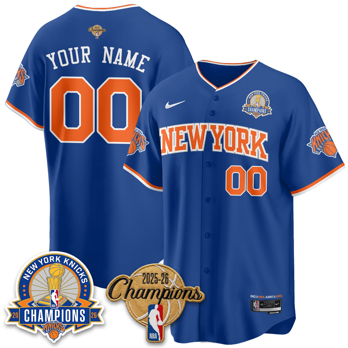 NYK 2026 NBA Champions Special Edition Vapor Custom Jersey V2- Stitched