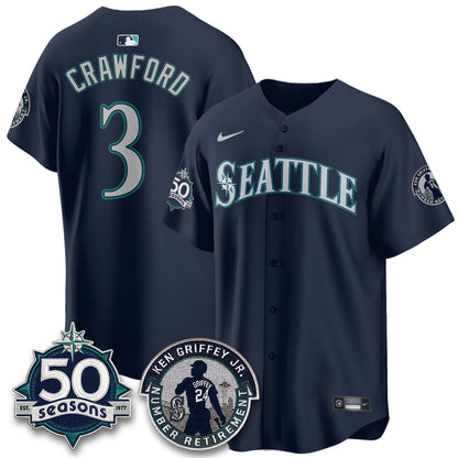 SEA Ken Griffey Jr. Patch Vapor Premier Limited Jersey - Stitched
