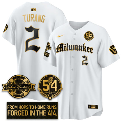 MIL Bob Uecker Patch Vapor Premier Limited Jersey - Gothic Edition - Stitched