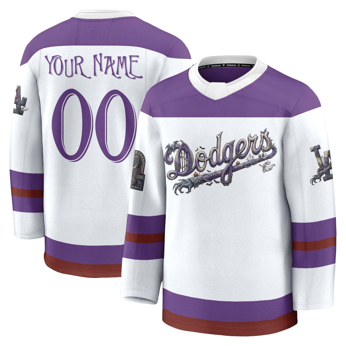 LAD Nightmare Halloween Edition Hockey Custom Jersey - Printed