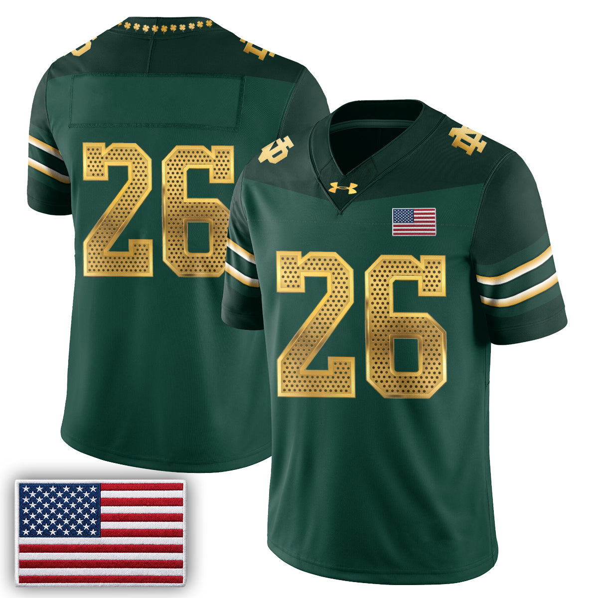 ND 2026 Shamrock Series Football Vapor Jersey - Stitched