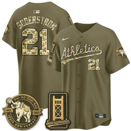 OAK Military Appreciation Game Day Jersey - Stitched
