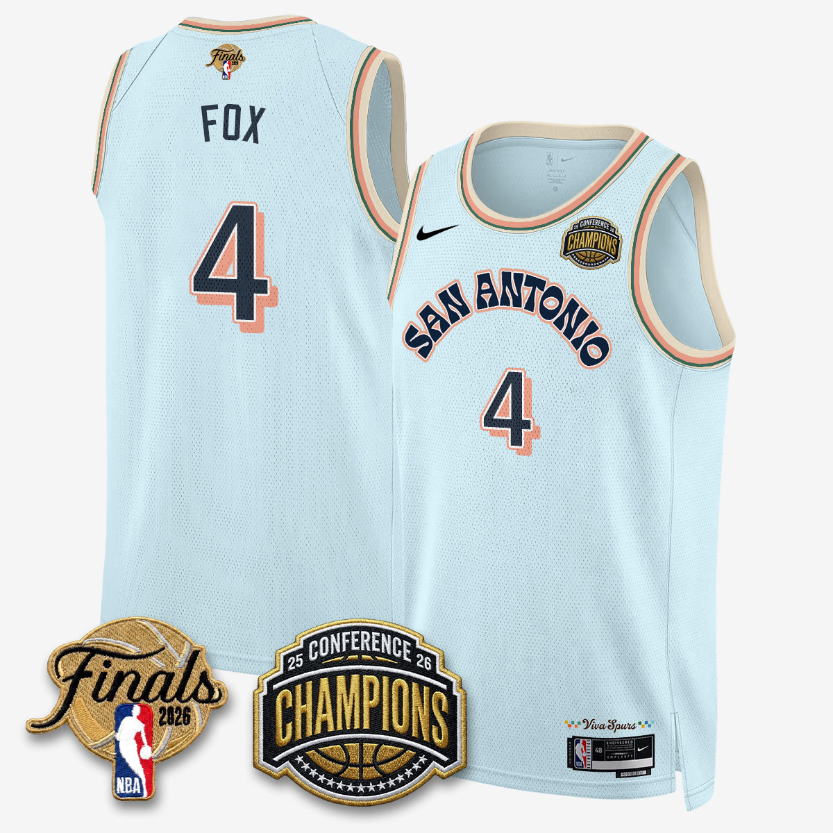 SAS 2026 NBA Western Conference Champions Vapor City Edition Jersey - Stitched