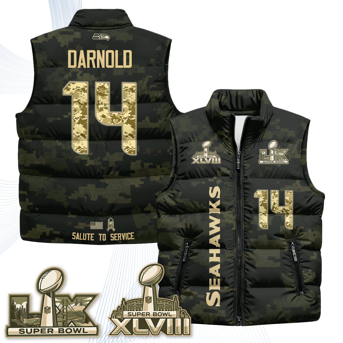 SEA 2026 Salute to Service Puffer Vest - Printed