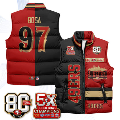 SF Faithful to The Bay Puffer Vest - Printed