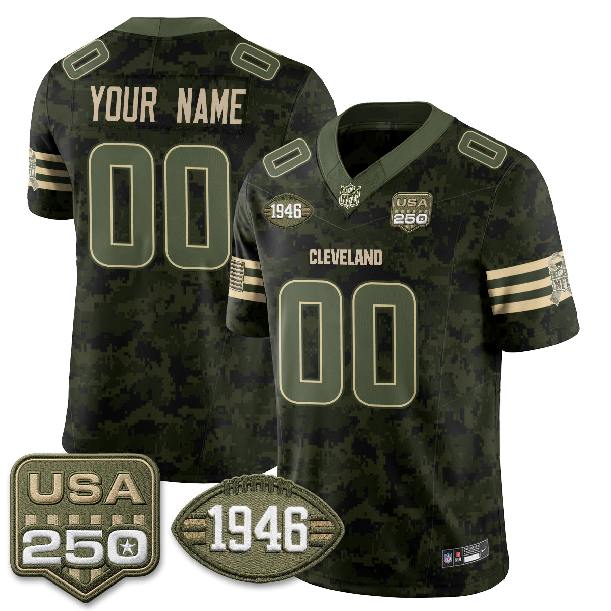 CLE 2026 Salute to Service Vapor Custom Jersey - Stitched