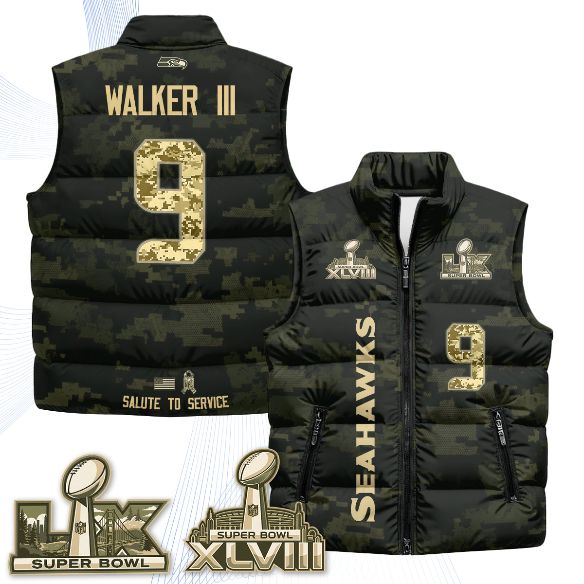 SEA 2026 Salute to Service Puffer Vest - Printed