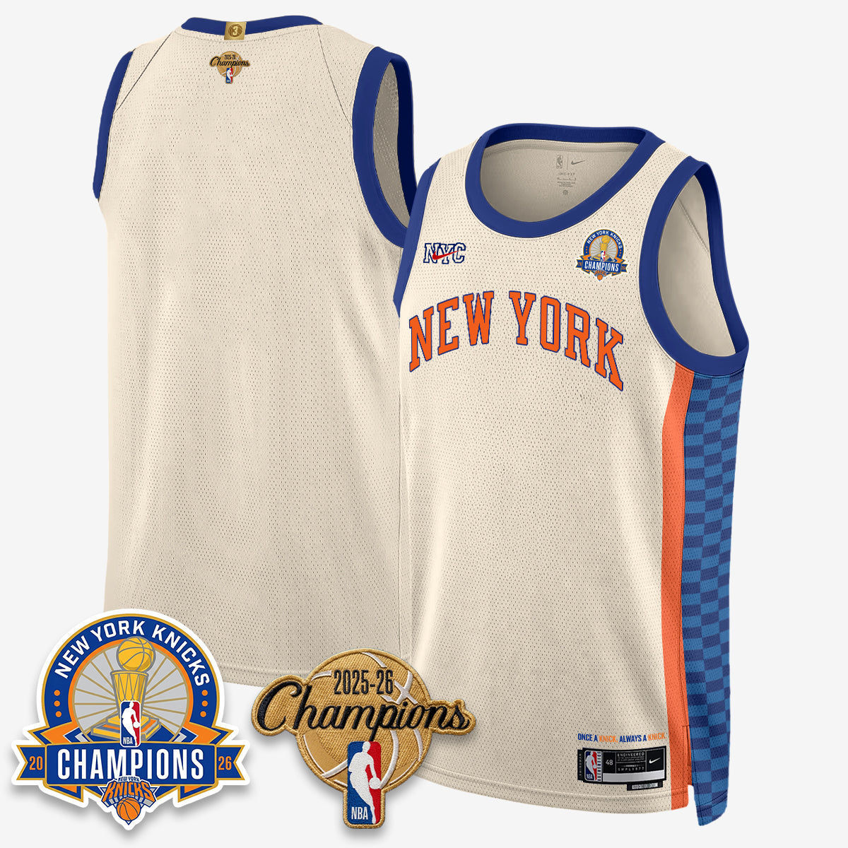 NYK 2026 Basketball Champions Special Edition Vapor Jersey V2- Stitched