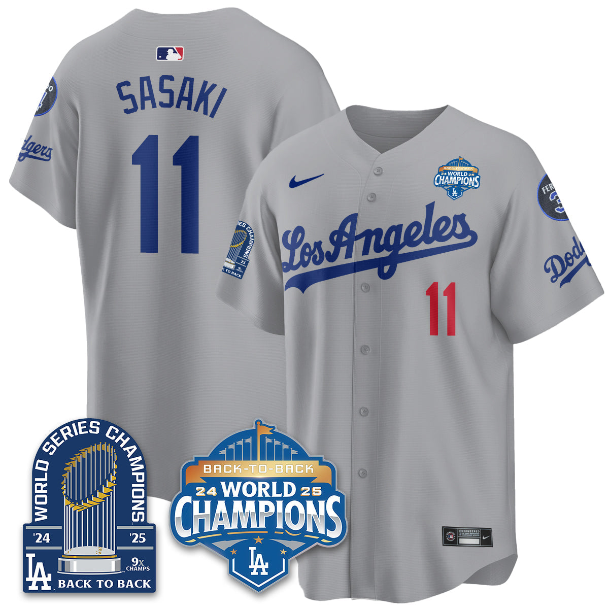 LAD Alternate Vapor Limited Jersey - 9x Champs - Stitched