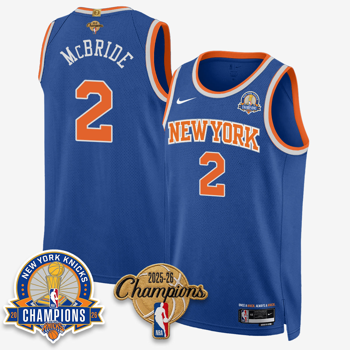 NYK 2026 Basketball Champions Special Edition Vapor Jersey V2- Stitched
