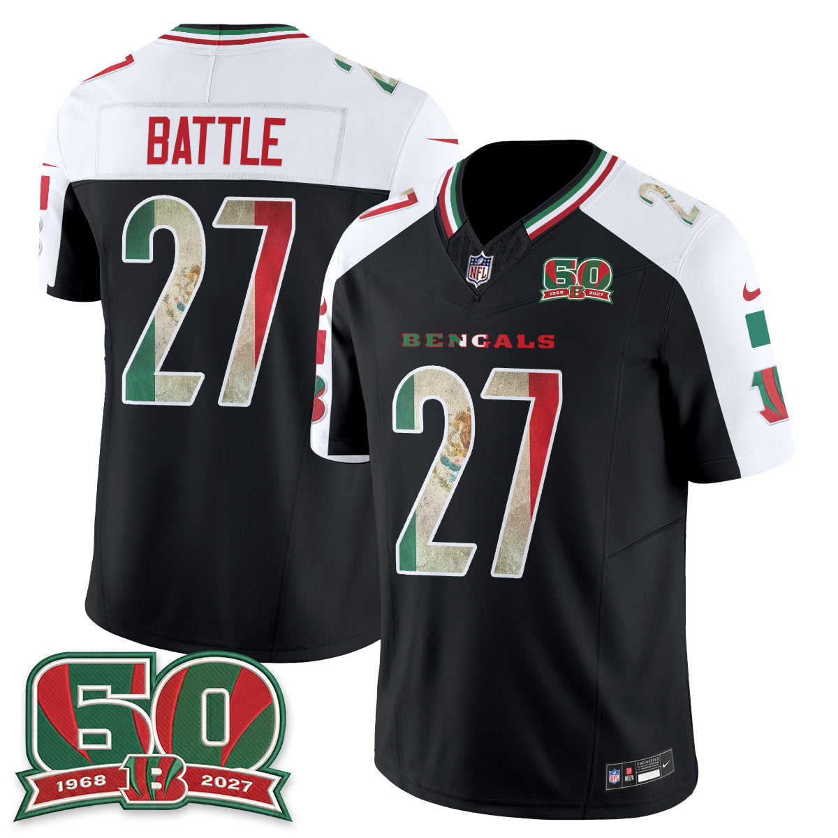 Cincinnati Bengals Mexico Edition Vapor Jersey - Stitched