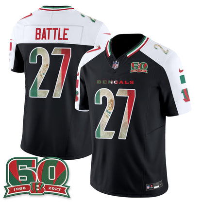 Cincinnati Bengals Mexico Edition Vapor Jersey - Stitched