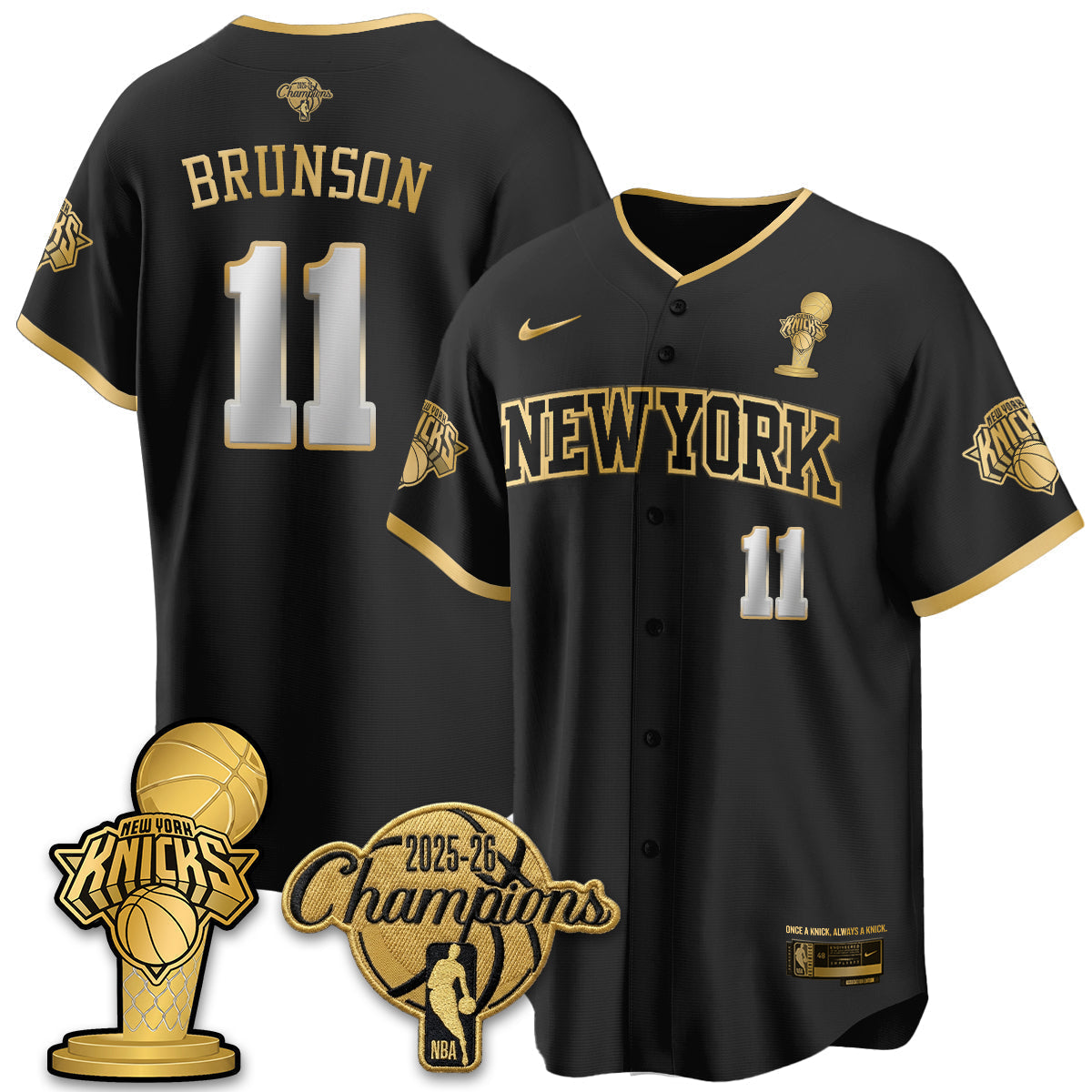 NYK 2026 NBA Champions Vapor Jersey - Stitched