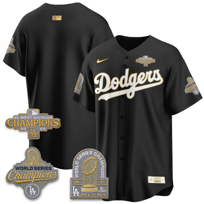 LAD 2026 NL West Champs Gold Vapor Jersey- Stitched