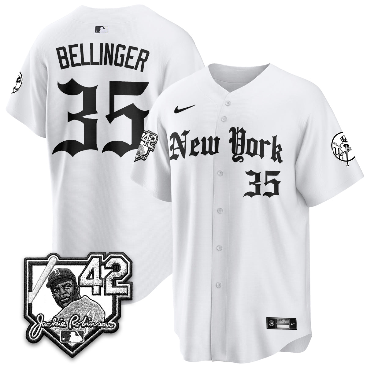 NYY 2026 Jackie Robinson Day Gothic Vapor Limited Jersey - Stitched