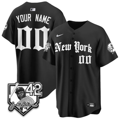 NYY 2026 Jackie Robinson Day Gothic Vapor Custom Limited Jersey - Stitched