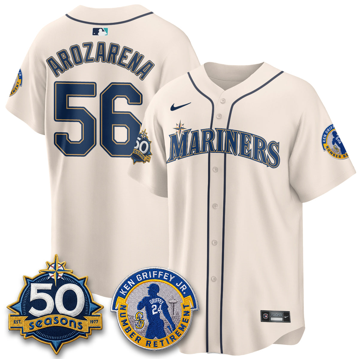 SEA Ken Griffey Jr. Patch Vapor Premier Limited Jersey - Stitched
